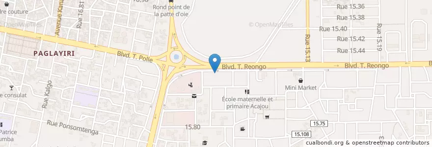 Mapa de ubicacion de Groupe Scolaire Les Violettes en Burkina Faso, Centre, Kadiogo, Ouagadougou.