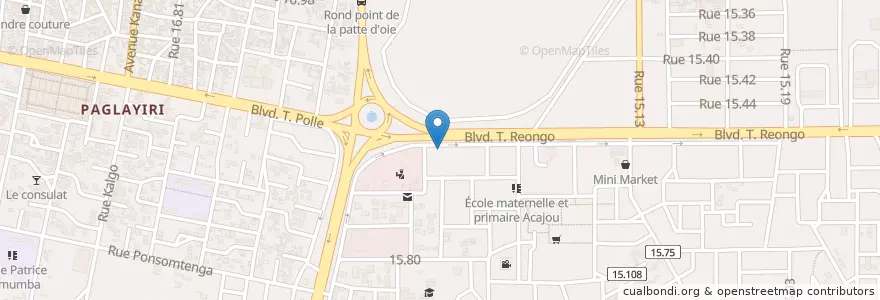 Mapa de ubicacion de Clinique Madina en بوركينا فاسو, الأوسط, Kadiogo, واغادوغو.