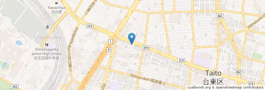 Mapa de ubicacion de BUZEN en Jepun, 東京都, 台東区.