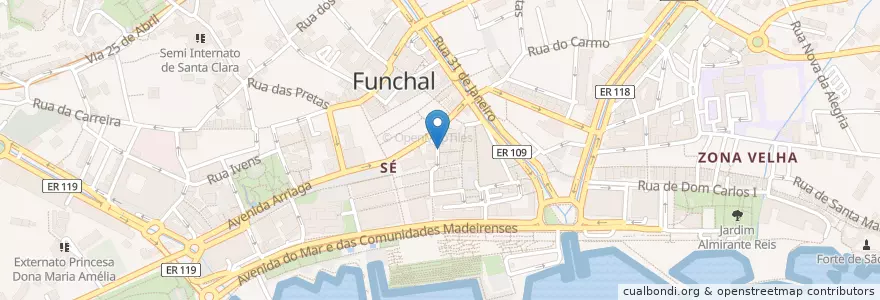 Mapa de ubicacion de O Calhau en Portekiz.