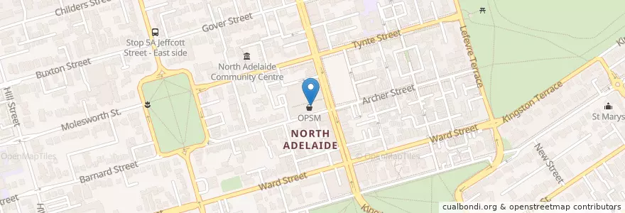 Mapa de ubicacion de Commonwealth Bank en Australie, Australie Méridionale, Adelaide, Adelaide City Council.