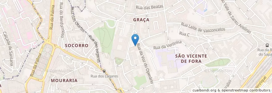Mapa de ubicacion de LSB-00128 en پرتغال, Área Metropolitana De Lisboa, Lisboa, Grande Lisboa, لیسبون, São Vicente.