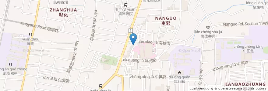 Mapa de ubicacion de 巷弄早午輕食 en 臺灣, 臺灣省, 彰化縣, 彰化市.
