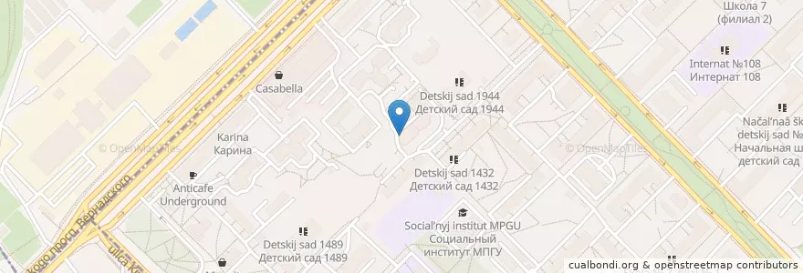 Mapa de ubicacion de Участковый пункт полиции № 7 en Russia, Distretto Federale Centrale, Москва, Ломоносовский Район.