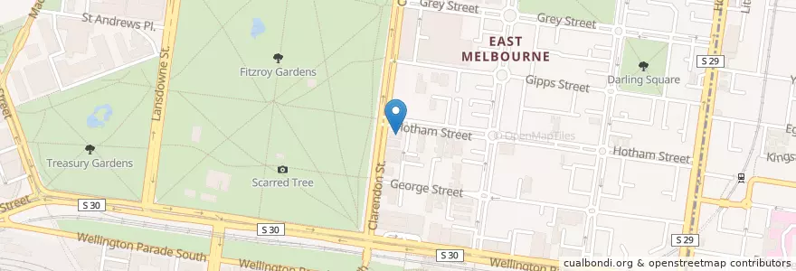 Mapa de ubicacion de Holy Trinity Anglican Church en Australia, Victoria, City Of Melbourne.