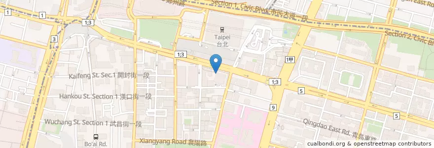 Mapa de ubicacion de 先喝道 en تايوان, تايبيه الجديدة, تايبيه, 中正區.