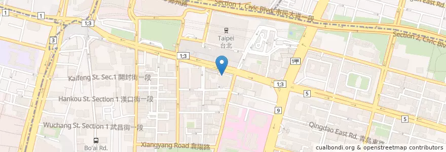 Mapa de ubicacion de 麻膳堂 en تايوان, تايبيه الجديدة, تايبيه, 中正區.