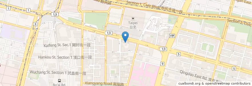 Mapa de ubicacion de 大戸屋 en 臺灣, 新北市, 臺北市, 中正區.