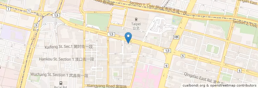 Mapa de ubicacion de 吉野家 en Taiwan, Nuova Taipei, Taipei, 中正區.