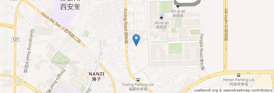 Mapa de ubicacion de 渣打銀行ATM逢甲商場 en 타이완, 타이중 시, 시툰 구.