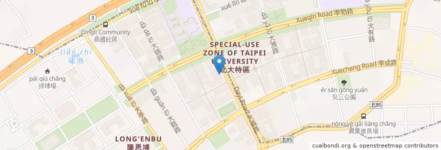 Mapa de ubicacion de 北大精緻自助餐 en تايوان, تايبيه الجديدة, 樹林區.