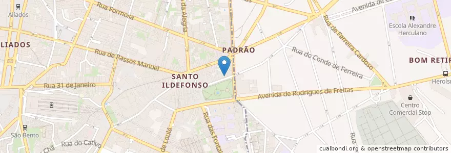 Mapa de ubicacion de Duas de Letra en 포르투갈, 노르트 지방, Área Metropolitana Do Porto, 포르투, Porto, Bonfim.