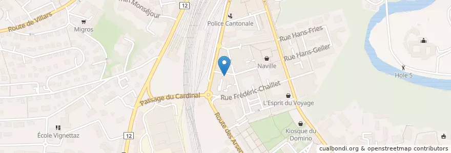 Mapa de ubicacion de Pizzaphone en Svizzera, Friburgo, Distretto Della Sarine, Fribourg - Freiburg.