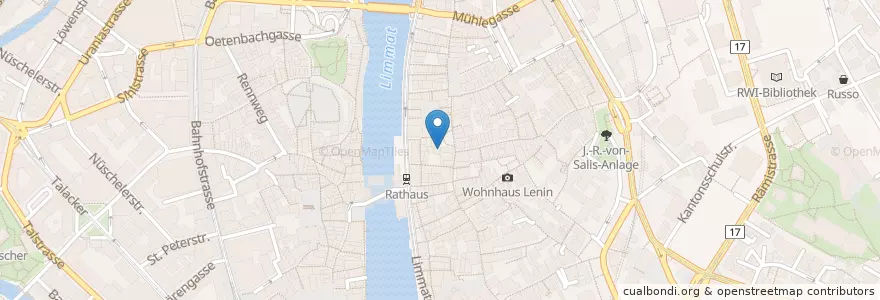 Mapa de ubicacion de Edi's Weinstube en Suíça, Zurique, Bezirk Zürich, Zürich.
