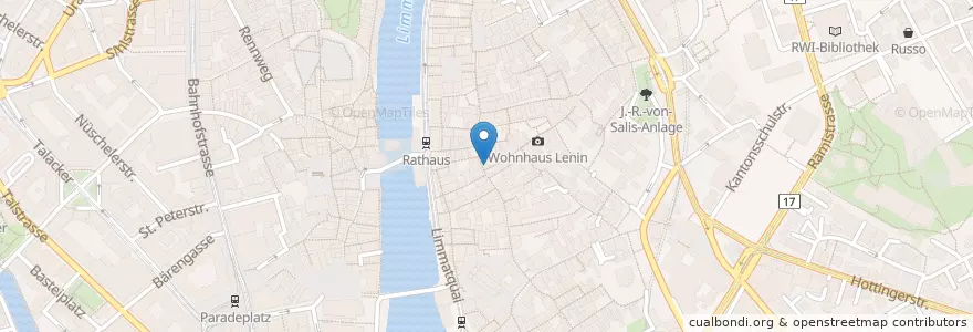 Mapa de ubicacion de cabaret voltaire en Schweiz/Suisse/Svizzera/Svizra, Zürich, Bezirk Zürich, Zürich.