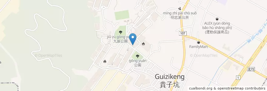 Mapa de ubicacion de 明志科大郵局 en Taiwan, Neu-Taipeh, Taishan.