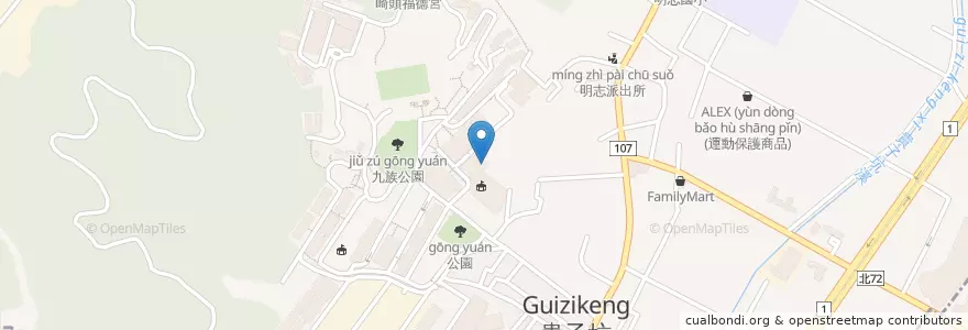 Mapa de ubicacion de 學生餐廳（2） en Taïwan, Nouveau Taipei, Taishan.