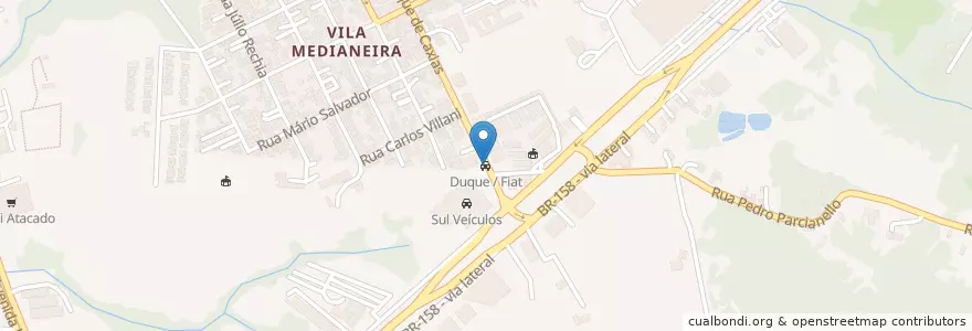 Mapa de ubicacion de Duque / Fiat en ブラジル, 南部地域, リオグランデ・ド・スル, Região Geográfica Intermediária De Santa Maria, Região Geográfica Imediata De Santa Maria, Santa Maria.
