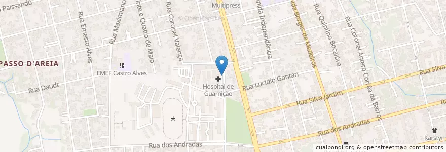 Mapa de ubicacion de HGE en البَرَازِيل, المنطقة الجنوبية, ريو غراندي دو سول, Região Geográfica Intermediária De Santa Maria, Região Geográfica Imediata De Santa Maria, Santa Maria.