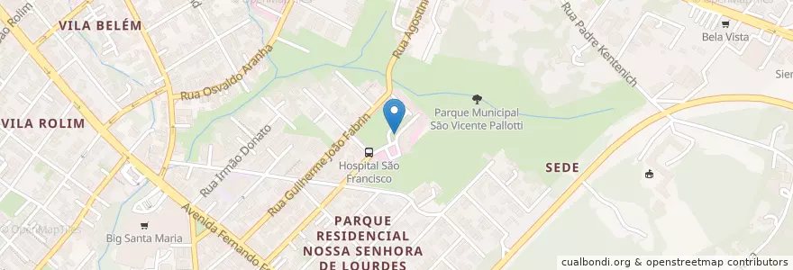 Mapa de ubicacion de Hospital São Francisco en Brazil, South Region, Rio Grande Do Sul, Região Geográfica Intermediária De Santa Maria, Região Geográfica Imediata De Santa Maria, Santa Maria.