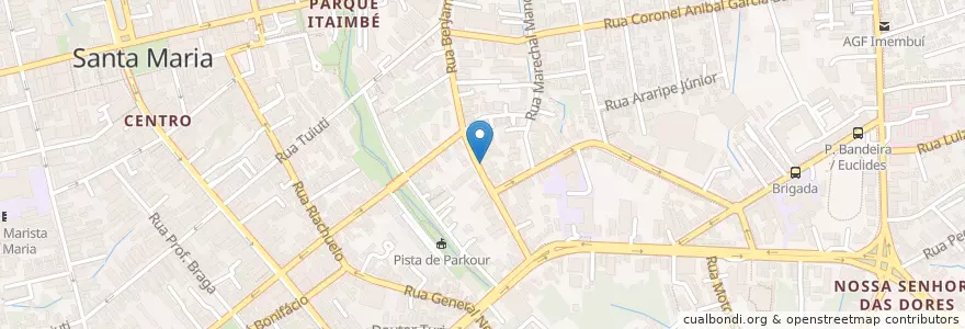 Mapa de ubicacion de Altadomo Hotel en البَرَازِيل, المنطقة الجنوبية, ريو غراندي دو سول, Região Geográfica Intermediária De Santa Maria, Região Geográfica Imediata De Santa Maria, Santa Maria.