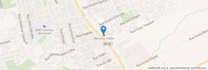Mapa de ubicacion de Feltrin en ブラジル, 南部地域, リオグランデ・ド・スル, Região Geográfica Intermediária De Santa Maria, Região Geográfica Imediata De Santa Maria, Santa Maria.
