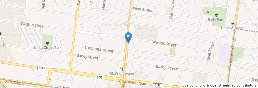 Mapa de ubicacion de Lygon Street Corral en أستراليا, ولاية فيكتوريا, City Of Moreland.