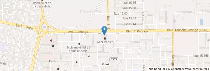 Mapa de ubicacion de Détente + en Burkina Faso, Centre, Kadiogo, Ouagadougou.