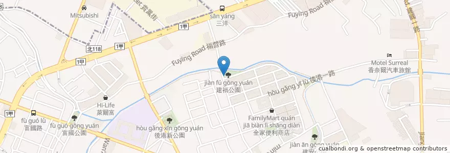 Mapa de ubicacion de 建福公園 en Тайвань, Новый Тайбэй, 新莊區.