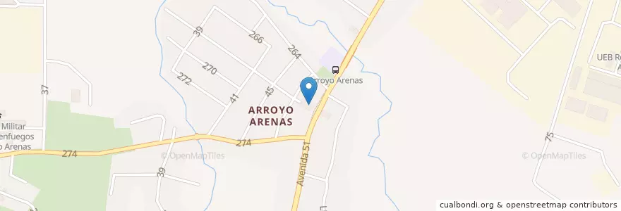 Mapa de ubicacion de Arroyo Arenas en Cuba, La Habana, La Lisa.