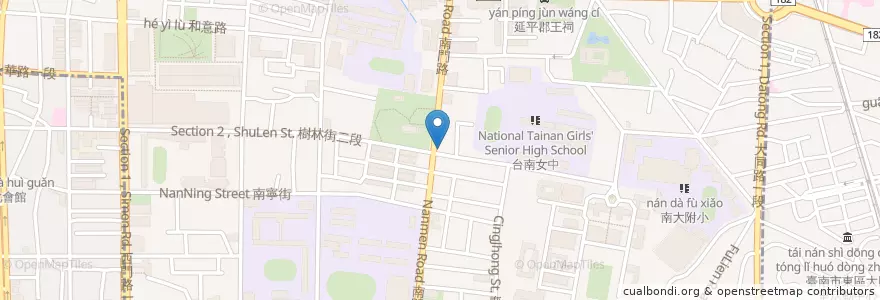 Mapa de ubicacion de 一本花田 en تايوان, تاينان, 中西區.