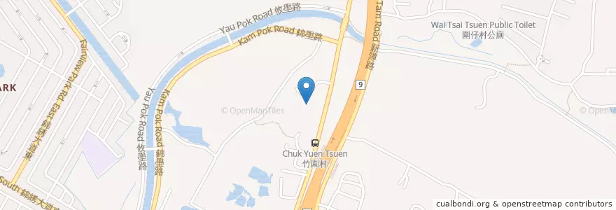 Mapa de ubicacion de 竹園村公廁 Chuk Yuen Tsuen Public Toilet en Китай, Гонконг, Гуандун, Новые Территории, 元朗區 Yuen Long District.