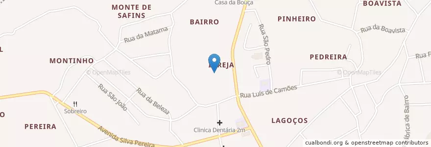 Mapa de ubicacion de Bairro en Portugal, Norte, Braga, Ave, Bairro.