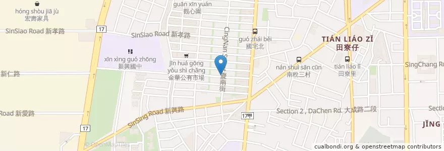 Mapa de ubicacion de 蝦仁肉圓 en تایوان, 臺南市, 南區.