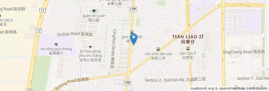 Mapa de ubicacion de 阿川土魠魚羹 en Taiwan, Tainan, 南區.