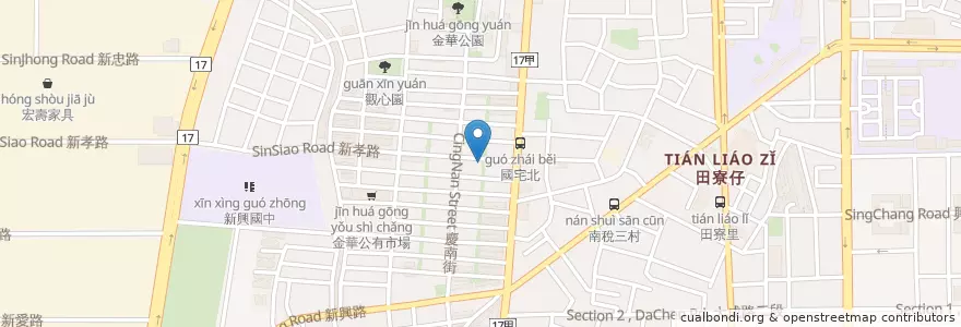 Mapa de ubicacion de 麥味登早午餐 en 臺灣, 臺南市, 南區.