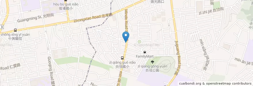 Mapa de ubicacion de 中和國光街郵局 en Taïwan, Nouveau Taipei, Chungho, Panchiao.