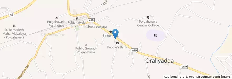 Mapa de ubicacion de Peoples Bank ATM en Sri Lanka, වයඹ පළාත, කුරුණෑගල දිස්ත්‍රික්කය.
