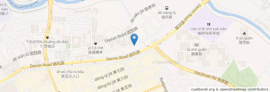 Mapa de ubicacion de 盛鼎日本拉麵 en 타이완, 가오슝시, 난쯔구.