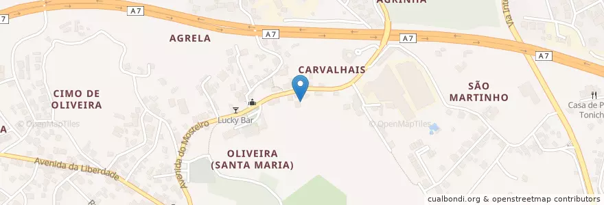 Mapa de ubicacion de Oliveira (Santa Maria) en Португалия, Северный, Braga, Ave, Vila Nova De Famalicão, Oliveira (Santa Maria).