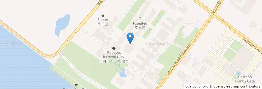 Mapa de ubicacion de NH농협은행 인천대학교 출장점 en Corea Del Sud, 인천, 연수구, 송도동.