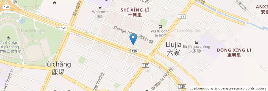 Mapa de ubicacion de 合作金庫商業銀行 en Taiwán, Provincia De Taiwán, Condado De Hsinchu, 竹北市.