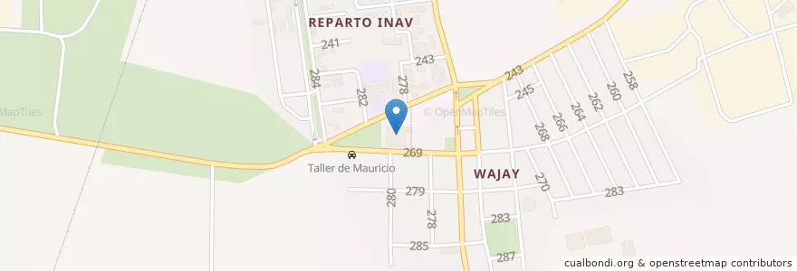 Mapa de ubicacion de Policlínico Wajay en キューバ, La Habana, Boyeros.
