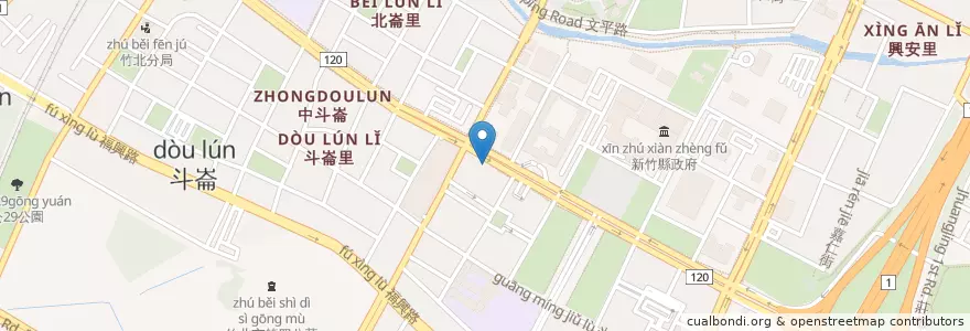 Mapa de ubicacion de 國泰世華商業銀行 en Тайвань, Тайвань, Уезд Синьчжу, 竹北市.