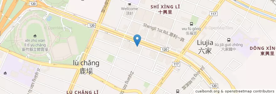 Mapa de ubicacion de 陽信商業銀行 en 臺灣, 臺灣省, 新竹縣, 竹北市.