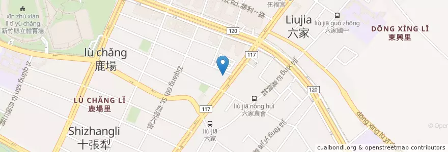 Mapa de ubicacion de 板信商業銀行 en تایوان, 臺灣省, 新竹縣, 竹北市.