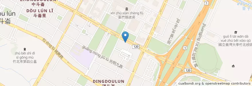 Mapa de ubicacion de 遠東國際商業銀行 en Tayvan, 臺灣省, 新竹縣, 竹北市.