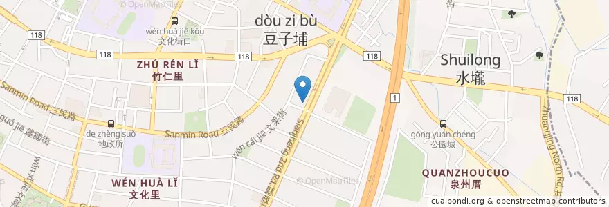 Mapa de ubicacion de 日盛國際商業銀行 en Taiwan, Taiwan Province, Hsinchu County, Zhubei City.