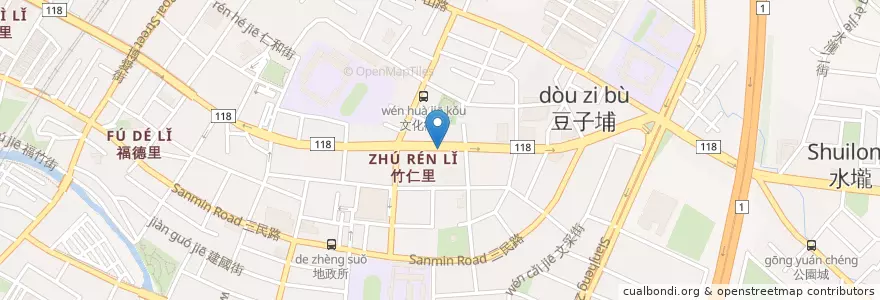 Mapa de ubicacion de 安泰商業銀行 en Tayvan, 臺灣省, 新竹縣, 竹北市.