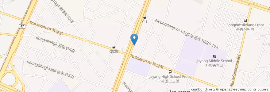 Mapa de ubicacion de 스시텐 (Sushi Ten) en Corée Du Sud, Séoul, 광진구, 자양3동.